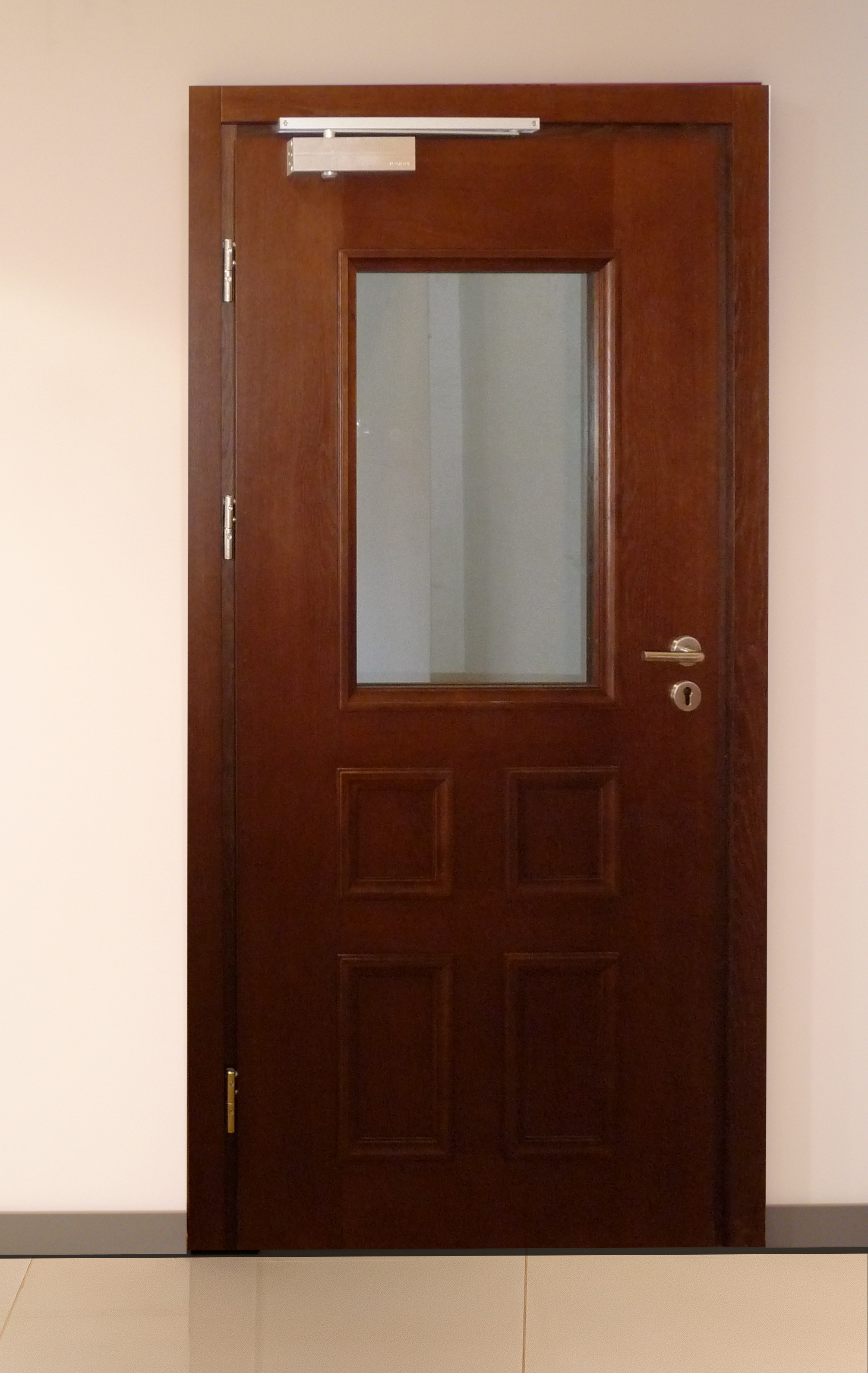 Drzwi ppoż przeszklone zdobione